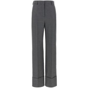 Valentino Garavani, Dames, Broeken, Grijs, Maat: 3XS Wol,