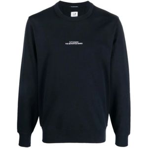 C.p. Company, Heren, Sweatshirts & Hoodies, Blauw, Maat: L Katoen,
