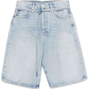 Agolde, Dames, Korte broeken, Blauw, Maat: W28 Katoen,