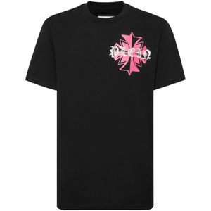 Philipp Plein, Heren, Tops, Zwart, Maat: S Katoen,