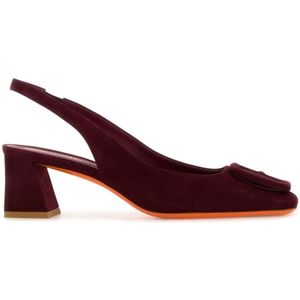 Santoni Bourgondische suède pumps 5,5 cm hak , Red , Dames , Maat: 38 1/2 EU