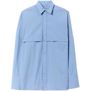 Plan C, Dames, Blouses & Shirts, Blauw, Maat: XS