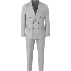 Eleventy, Heren, Pakken, Grijs, Maat: XL Zijde,