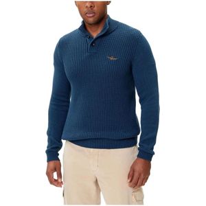 Aeronautica Militare, Heren, Truien, Blauw, Maat: M Katoen,