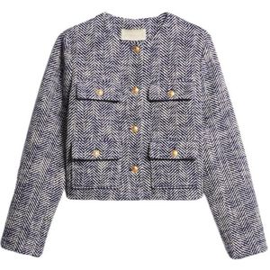 Vanessa Bruno, Dames, Jassen, Blauw, Maat: M Tweed,