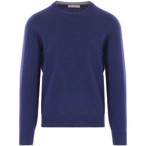 Brunello Cucinelli, Heren, Truien, Blauw, Maat: S Kasjmier,