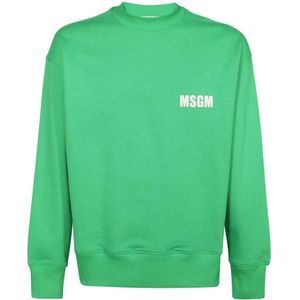 Msgm, Heren, Sweatshirts & Hoodies, Groen, Maat: L Katoen,