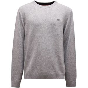 Sun68, Heren, Truien, Grijs, Maat: 2XL Wol,