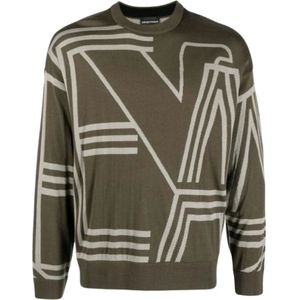 Emporio Armani - Gebreide Trui - Bruin - Wolmix - Regular Fit