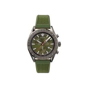 Versace V-Chrono Chronograaf Trendy Herenhorloge , Green , Heren , Maat: ONE Size