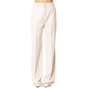 Max Mara Studio, Dames, Broeken, Beige, Maat: L Wol,