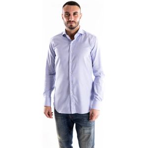 Xacus, Heren, Overhemden, Blauw, Maat: M Katoen,