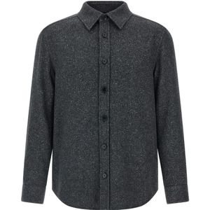 Zegna, Heren, Overhemden, Grijs, Maat: L Zijde,