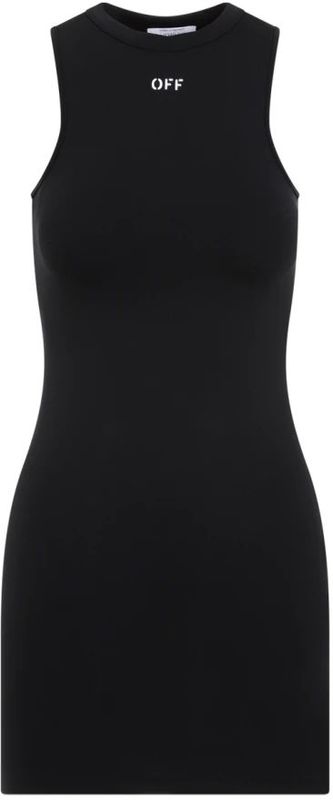 Off White - Elegante Roei Jurk - Zwart - Dames