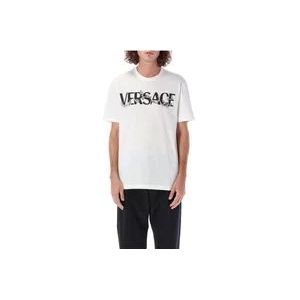 Versace Witte T-shirt met Barok Motief , White , Heren , Maat: M