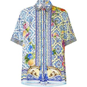 Camilla, Dames, Blouses & Shirts, Veelkleurig, Maat: S Zijde,