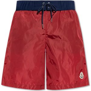Moncler, Heren, Badkleding, Rood, Maat: S Polyamide,