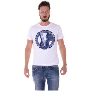 Versace Jeans Couture, Heren, Tops, Wit, Maat: S Katoen,