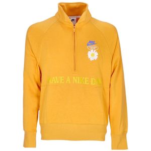 Nike Lichtgewicht hoge hals sweatshirt sportkleding , Yellow , Heren , Maat: M