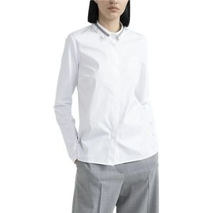 Peserico, Dames, Blouses & Shirts, Wit, Maat: S Katoen,