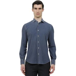 Mazzarelli, Heren, Overhemden, Blauw, Maat: M