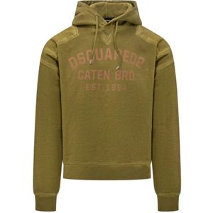 Dsquared2, Heren, Sweatshirts & Hoodies, Bruin, Maat: M