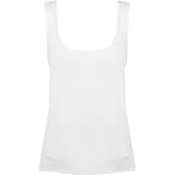 Patrizia Pepe - Mouwloze Top - Wit - Dames - Glinsterend Logo Detail