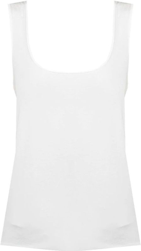 Patrizia Pepe - Mouwloze Top - Wit - Dames - Glinsterend Logo Detail