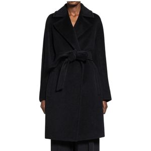 Max Mara, Dames, Mantels, Zwart, Maat: L Wol,