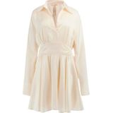 Guess - Concetta - Damesjurk - Mini - Stretch Satijn - V-hals - Lange Mouwen