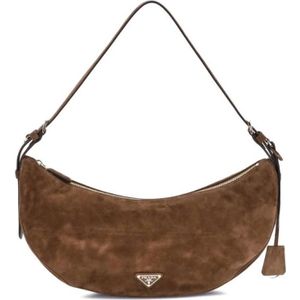 Prada, Dames, Tassen, Bruin, Maat: ONE Size Suède,