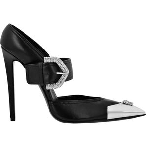 Philipp Plein, Dames, Schoenen, Zwart, Maat: 36 EU Leer,