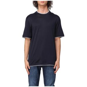 Brunello Cucinelli, Heren, Tops, Blauw, Maat: S