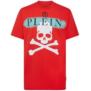 Philipp Plein, Heren, Tops, Rood, Maat: 2XL Katoen,