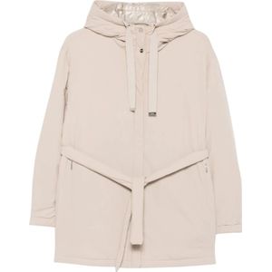 Herno, Dames, Mantels, Beige, Maat: S Leer,