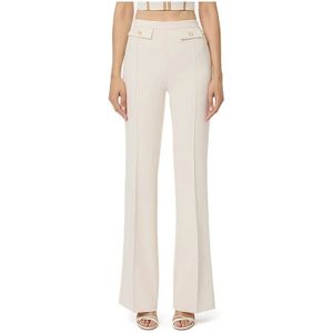 Elisabetta Franchi, Dames, Broeken, Beige, Maat: M Poliester,
