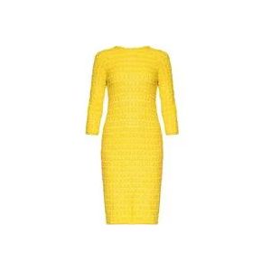 Balenciaga Dag Midi -jurk , Yellow , Dames , Maat: M