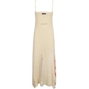 Vision OF Super, Dames, Jurken, Beige, Maat: L Katoen,