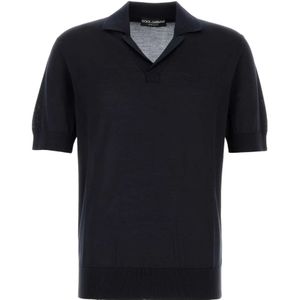 Dolce & Gabbana, Heren, Tops, Blauw, Maat: M Zijde,