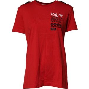 Dolce & Gabbana - Pullover T-shirt - Rood - Korte Mouwen - Ronde Hals