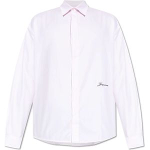 Jacquemus, Heren, Overhemden, Roze, Maat: S Katoen,