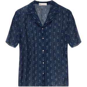 Tory Burch, Dames, Blouses & Shirts, Blauw, Maat: 2XS Katoen,