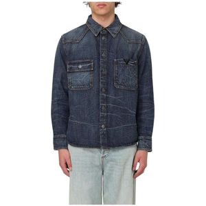 Valentino - Klassiek Blauw Denim Overhemd - Heren