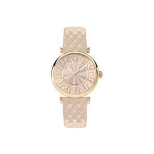 Versace Dames Leren Analoge Horloge , Pink , Dames , Maat: ONE Size