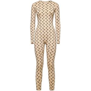 Marine Serre, Dames, Jumpsuits & Playsuits, Bruin, Maat: L Polyamide,