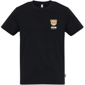 Moschino, Heren, Tops, Zwart, Maat: S Katoen,