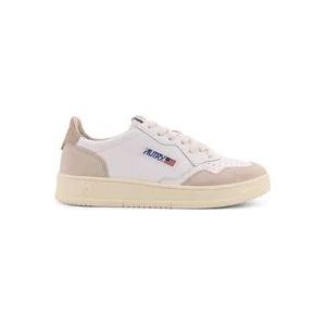 Autry Lage leren en suède sneakers , White , Heren , Maat: 41 EU