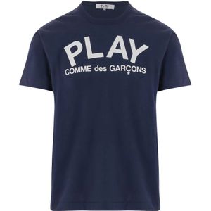 Comme des Garçons Play, Heren, Tops, Blauw, Maat: XL Katoen,