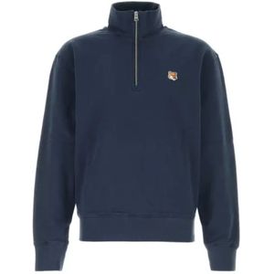 Maison Kitsuné, Heren, Sweatshirts & Hoodies, Blauw, Maat: XS
