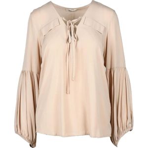 Think!, Dames, Blouses & Shirts, Beige, Maat: XL Viscose,